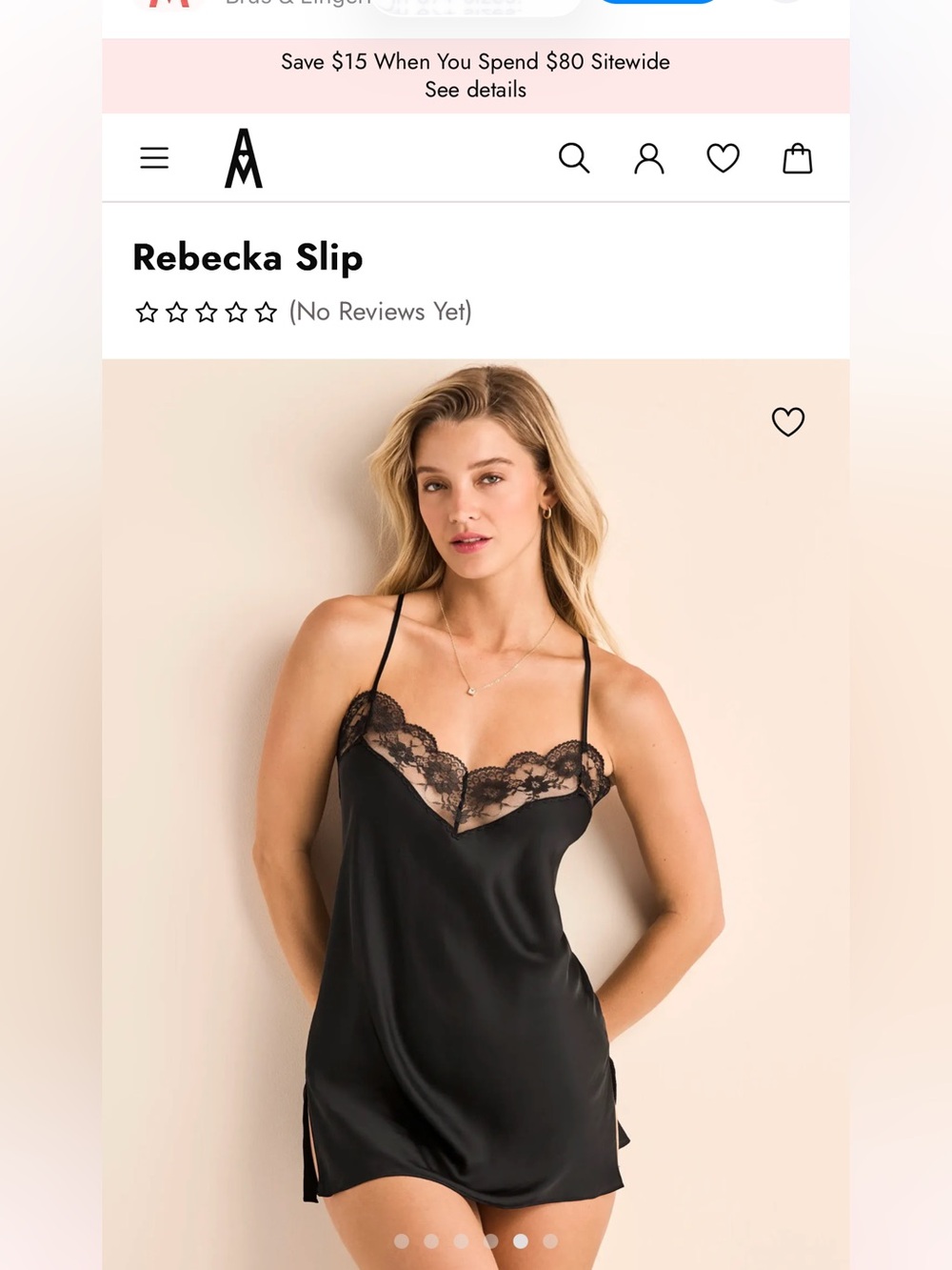 NWT Adore Me Rebecca Slip - Black & Red